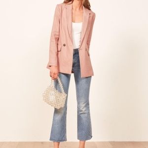 Reformation Verano Blazer in Pink